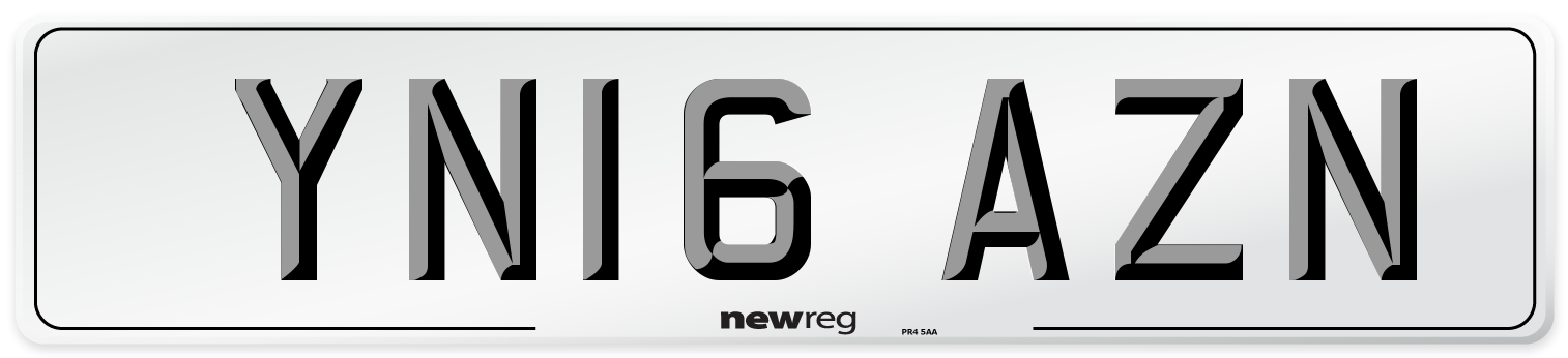 YN16 AZN Number Plate from New Reg